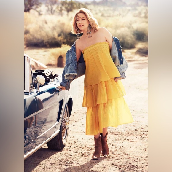 Happy x Nature By Kate Hudson Yellow Strapless Dress - Picture 1 of 6